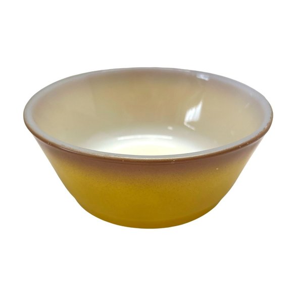Vintage Anchor Hocking Fire King Ombre Oven-Proof Bowl Yellow and Brown - Picture 1 of 10